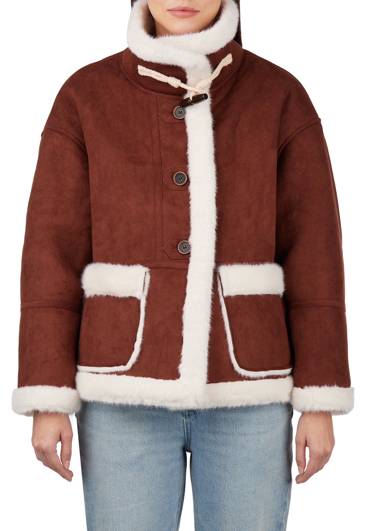 Brown Sfilato sheepskin coat - view 6