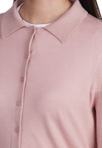 Blush Collared Button Knit Cardigan - view 3