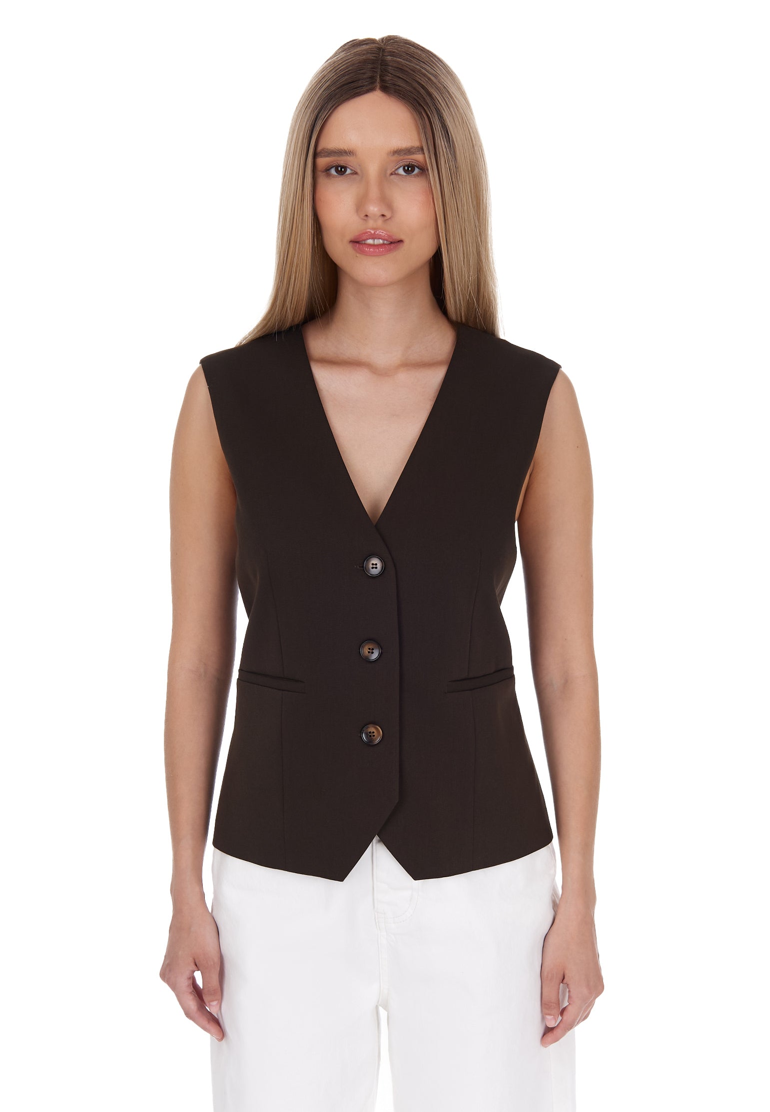 Brown and Black Sfilato vest - view 6