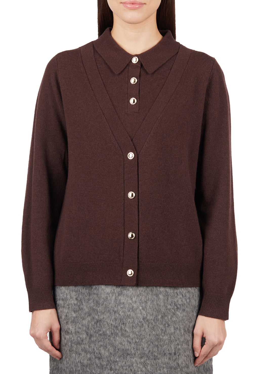Burgundy Sfilato jumper - view 2