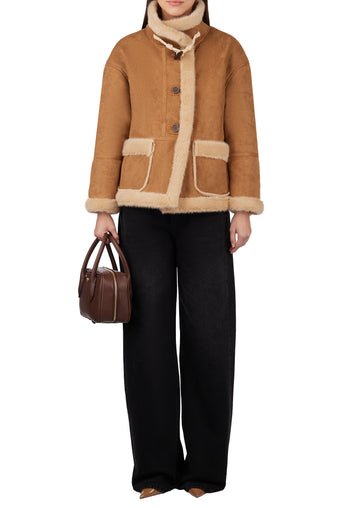 Sfilato Shearling Coat 25875 — Beige