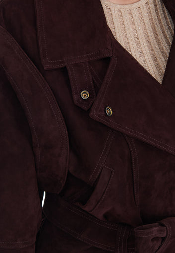 Jesi Suede Jacket — Burgundy