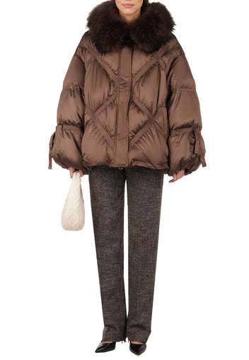 Occhiobello Down Jacket — Brown