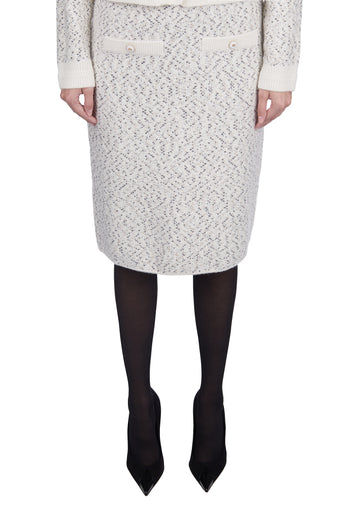 Ivory Eyelet Pencil Midi Skirt - view 2