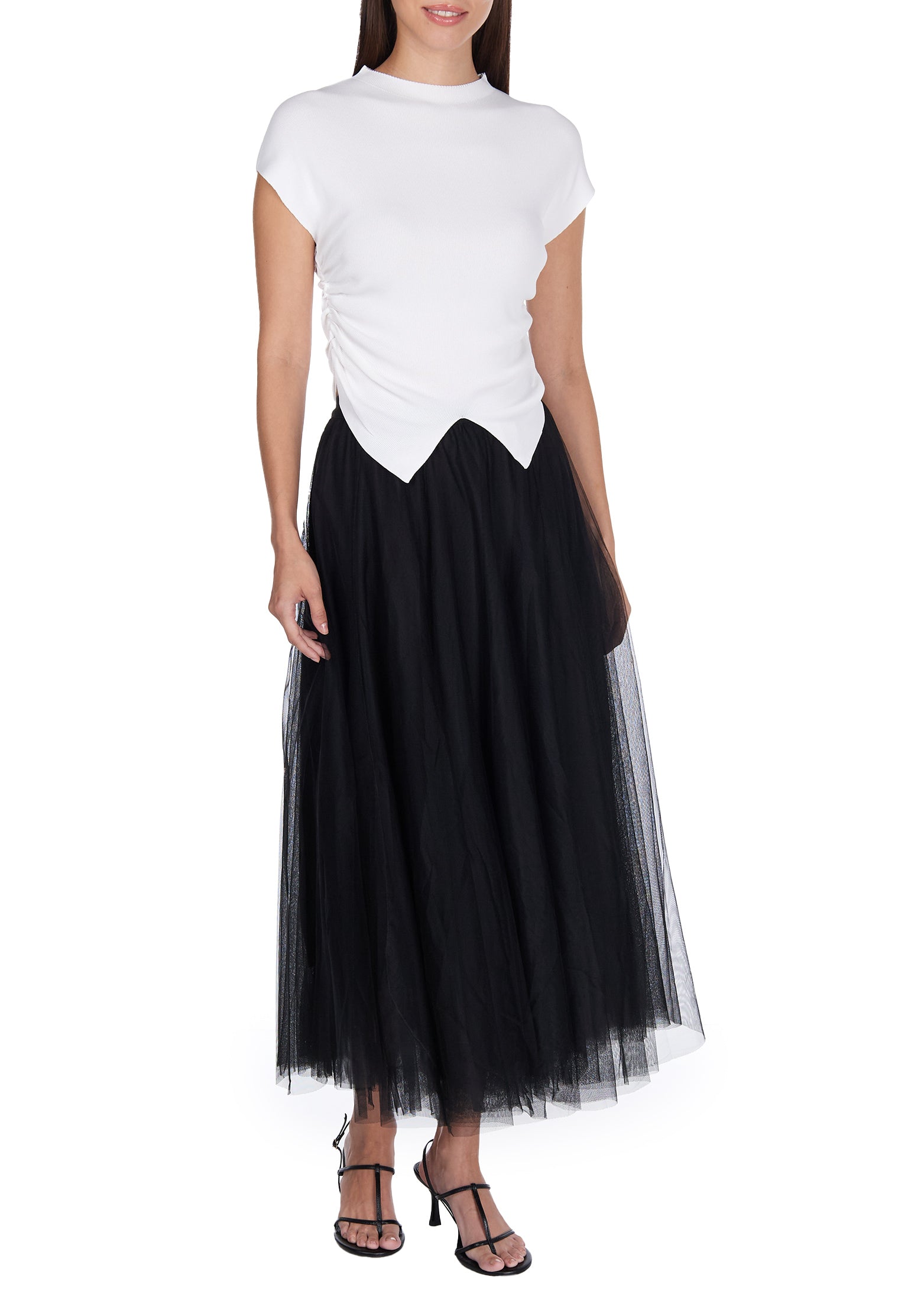 Black and White Sfilato short sleeve top - view 3