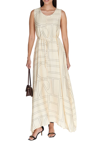 Ivory Graphic Belted Maxi Dress - view 3