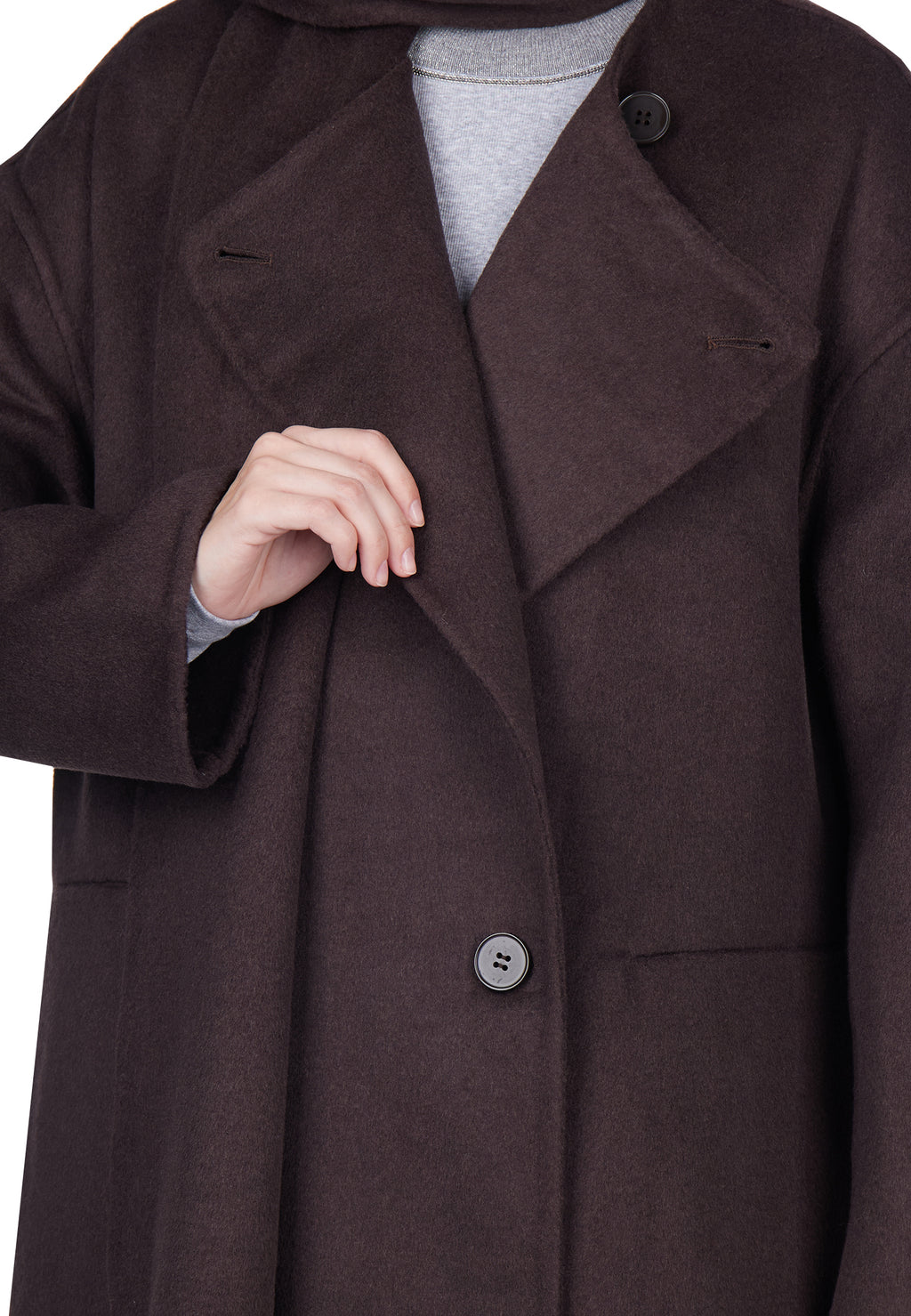 Burgundy Sfilato coat - view 8
