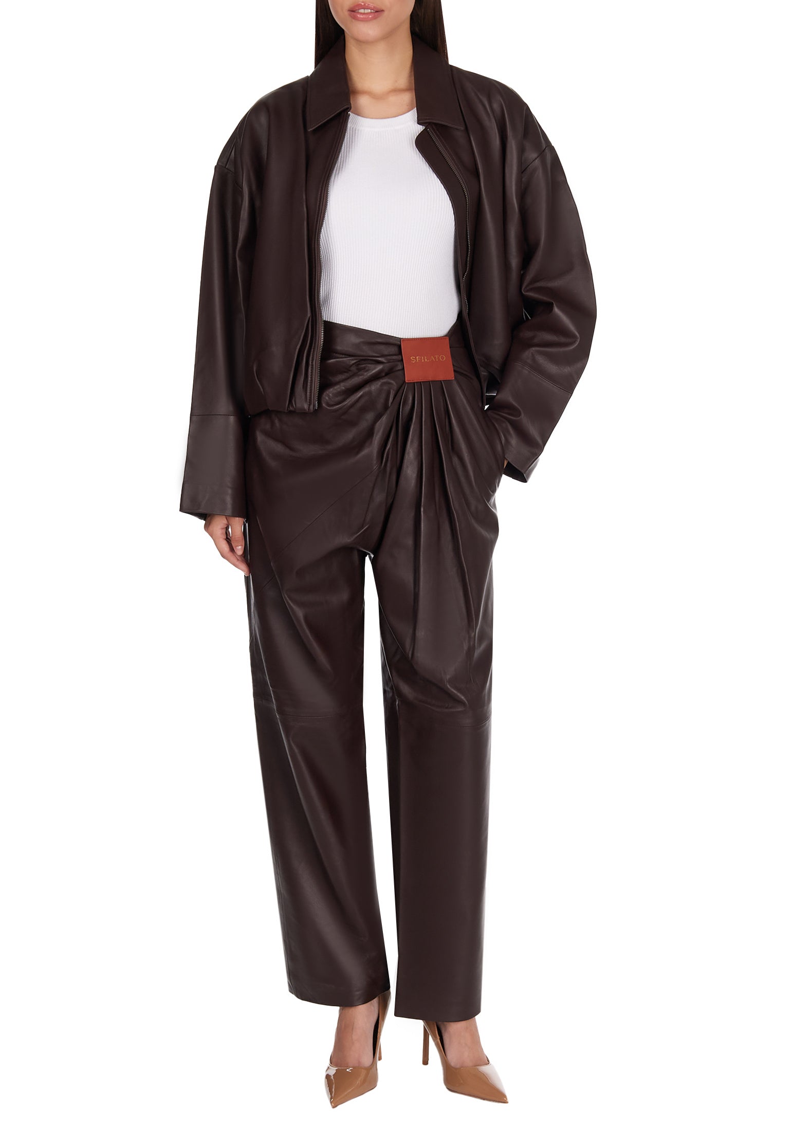Burgundy Sfilato jacket - view 2