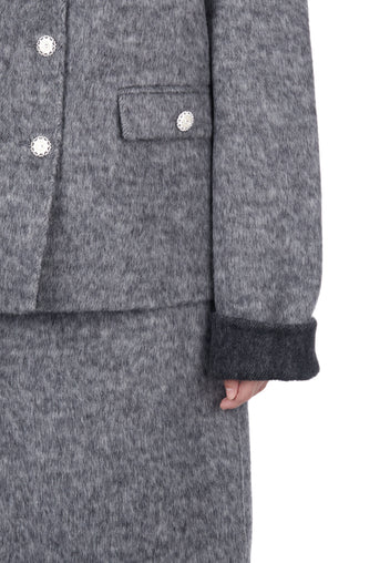 Graphite Cropped Wool Jacket - view 4