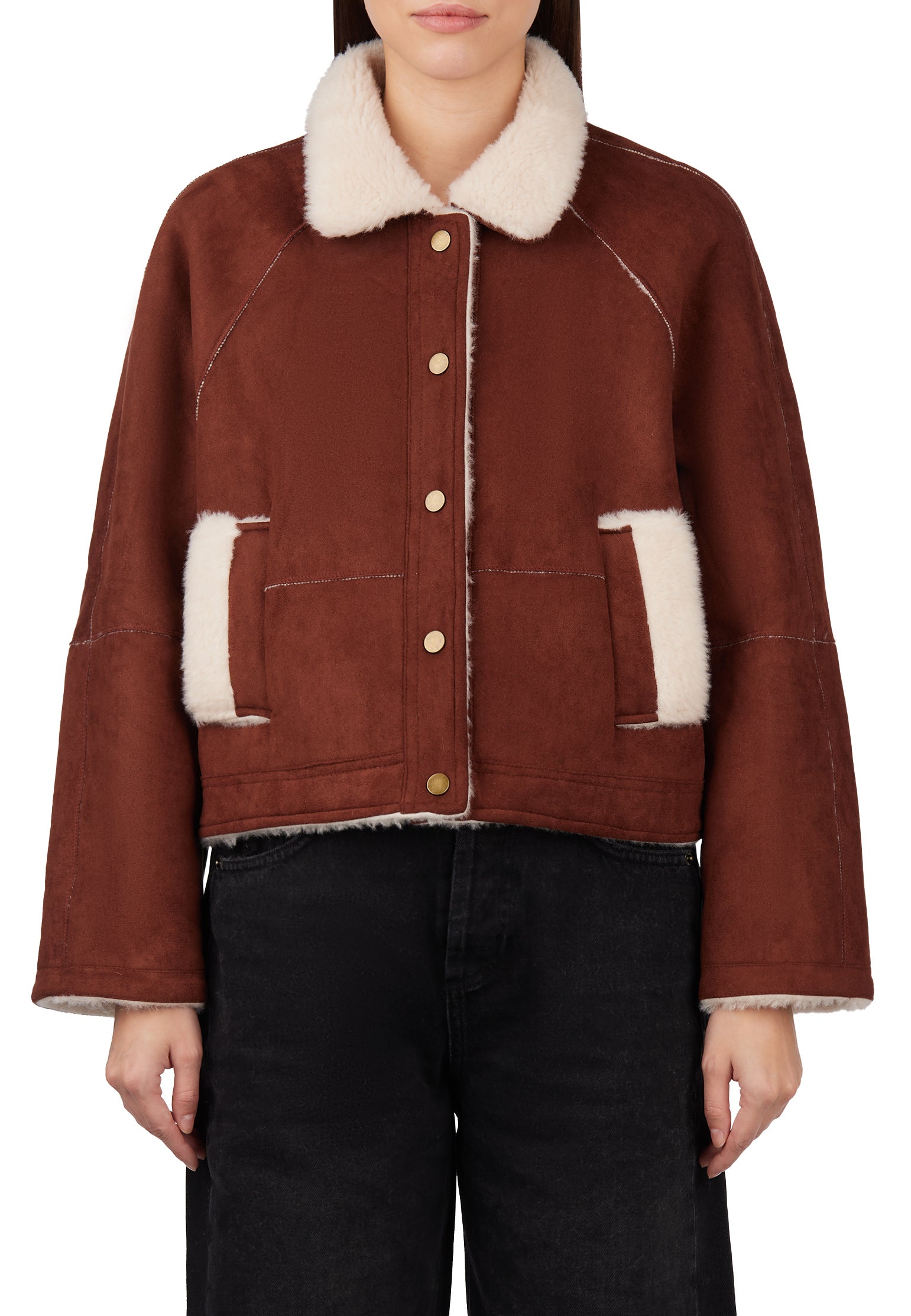 Brown Sfilato sheepskin coat - view 5