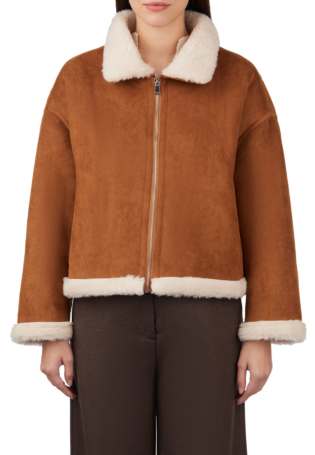 Brown Sfilato sheepskin coat - view 6