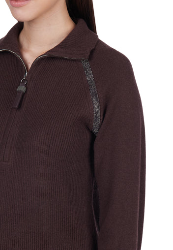 Burgundy Sfilato sweater - view 2