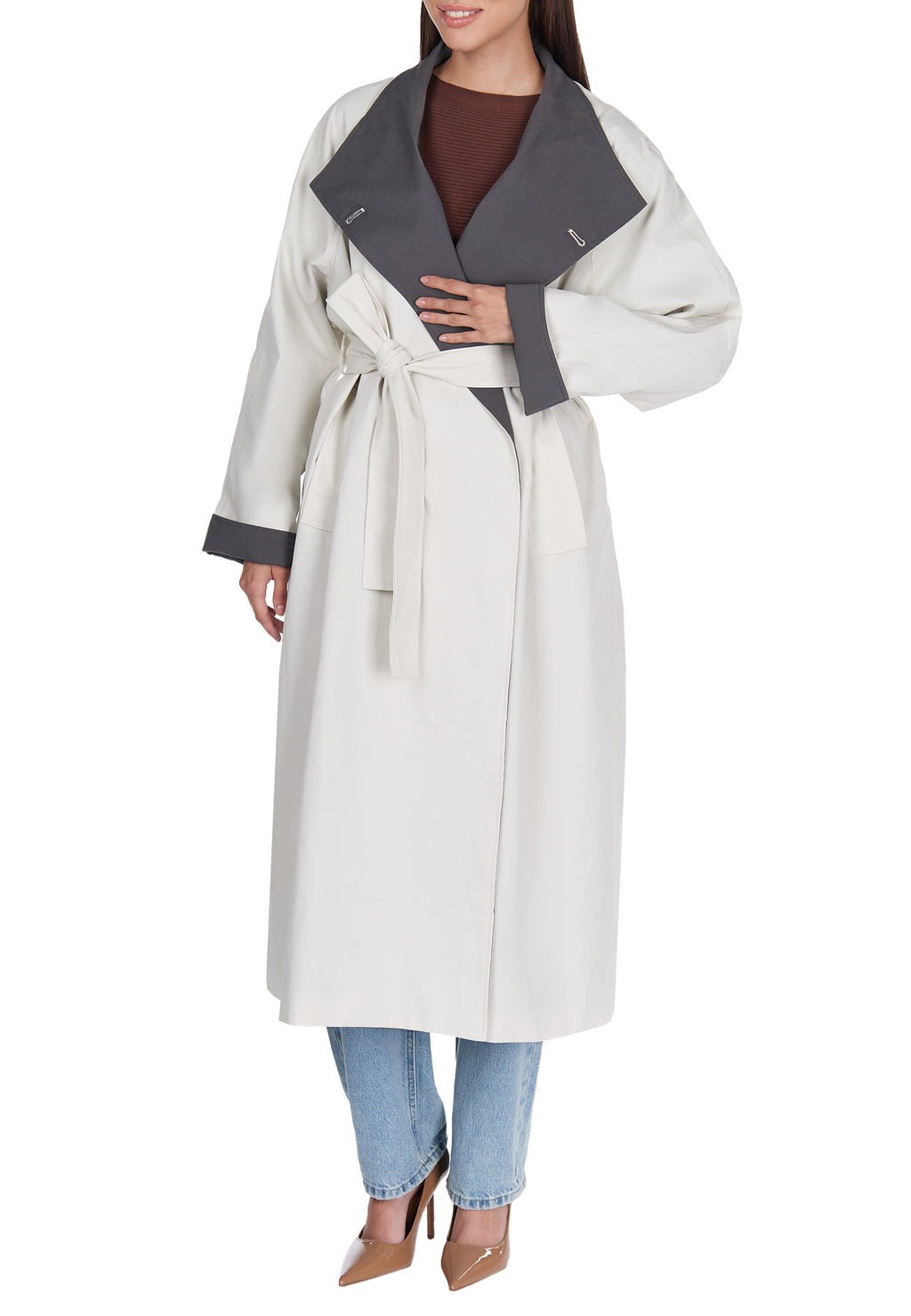 Gray Sfilato raincoat - view 3