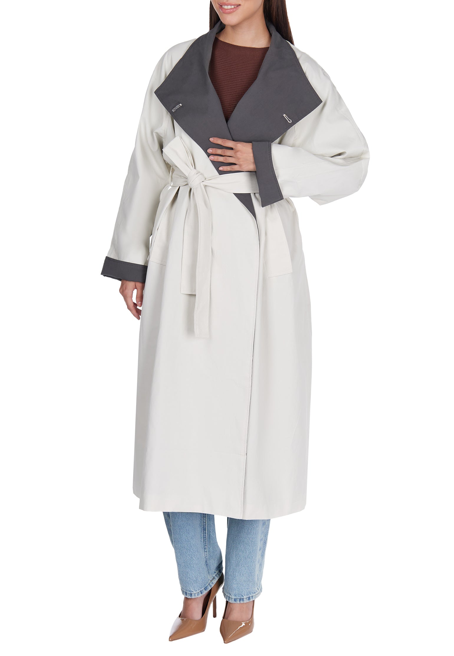 Gray Sfilato raincoat - view 3