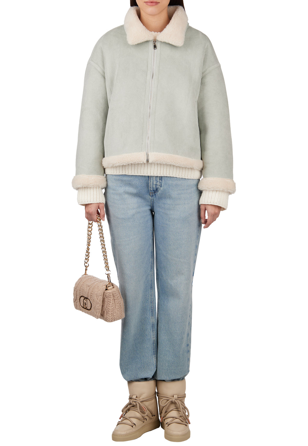 Gray Sfilato sheepskin coat - view 4