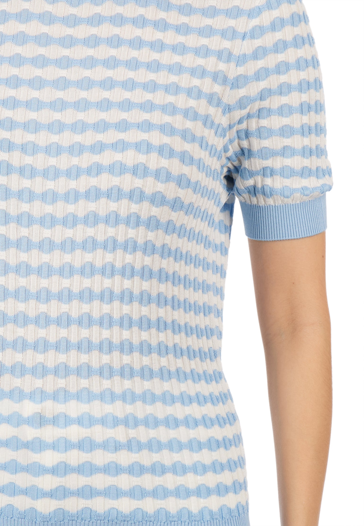 Blue and Gray Sfilato pullover - view 4