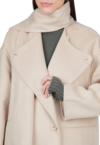 Ivory Scarf-Collar Wool Coat - view 3