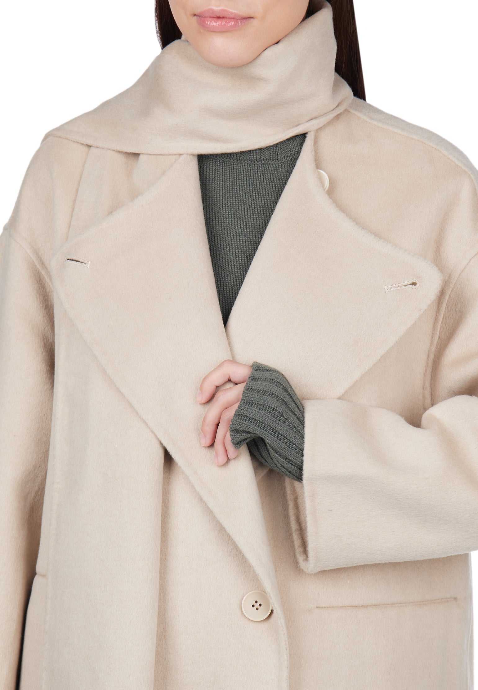 Beige Sfilato coat - view 3