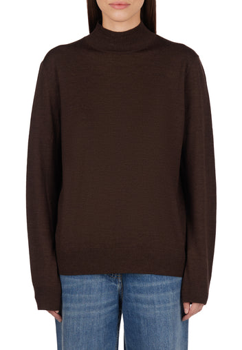 Wine Fine-Knit Turtleneck - view 2