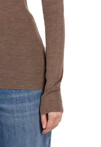 Mocha Smooth Fine-Knit Turtleneck - view 5