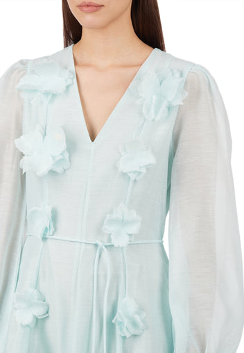 Pale Floral-Applique Maxi Dress - view 3
