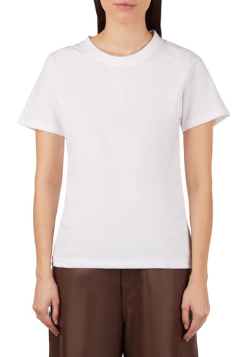 White Fitted Crewneck T-Shirt - view 1