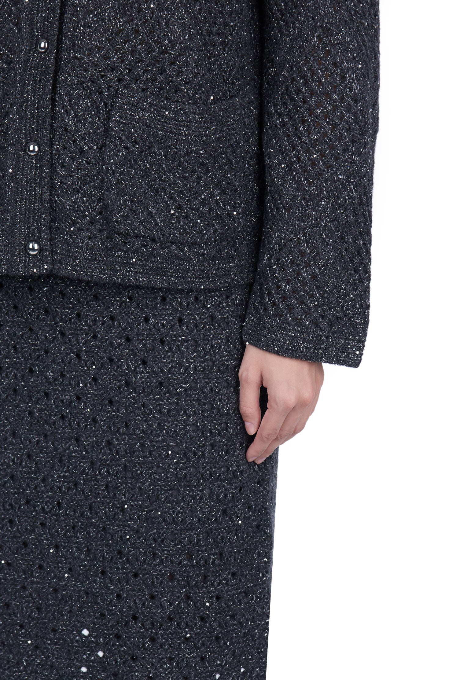 Navy Sfilato skirt - view 2