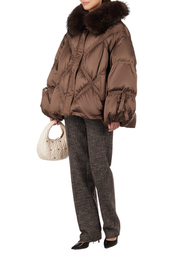 Occhiobello Down Jacket — Brown