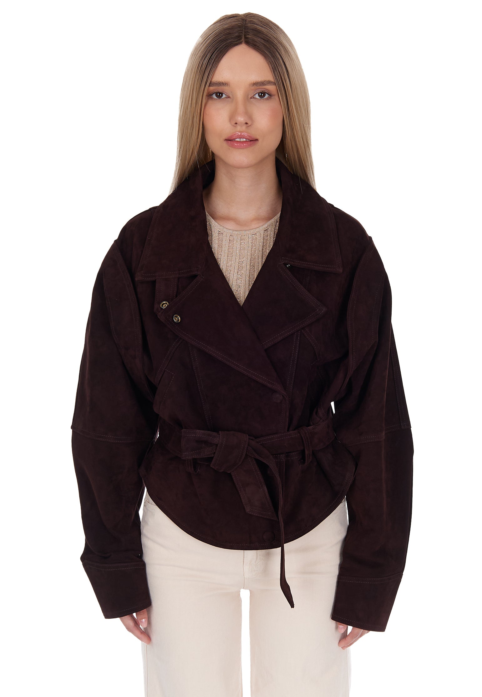 Jesi Suede Jacket — Burgundy