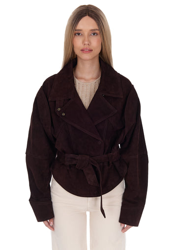 Jesi Suede Jacket — Burgundy