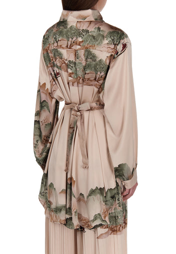 Blush Floral Belted Blouse Skirt Set - view 6