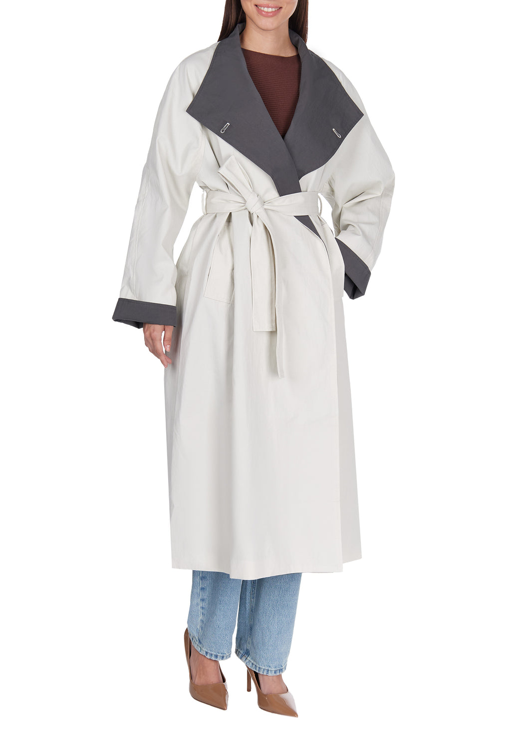 Gray Sfilato raincoat - view 5