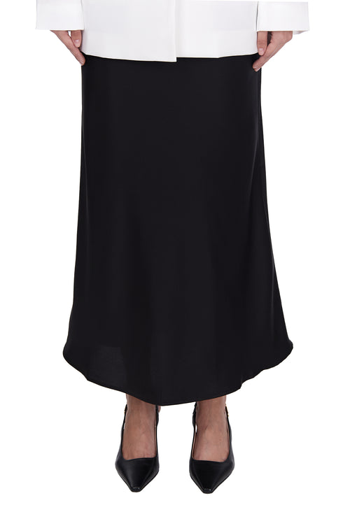 Black Crepe Mermaid Maxi Skirt - view 2