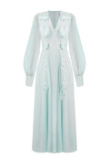 Pale Floral-Applique Maxi Dress - view 1