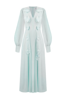 Pale Floral-Applique Maxi Dress - view 1