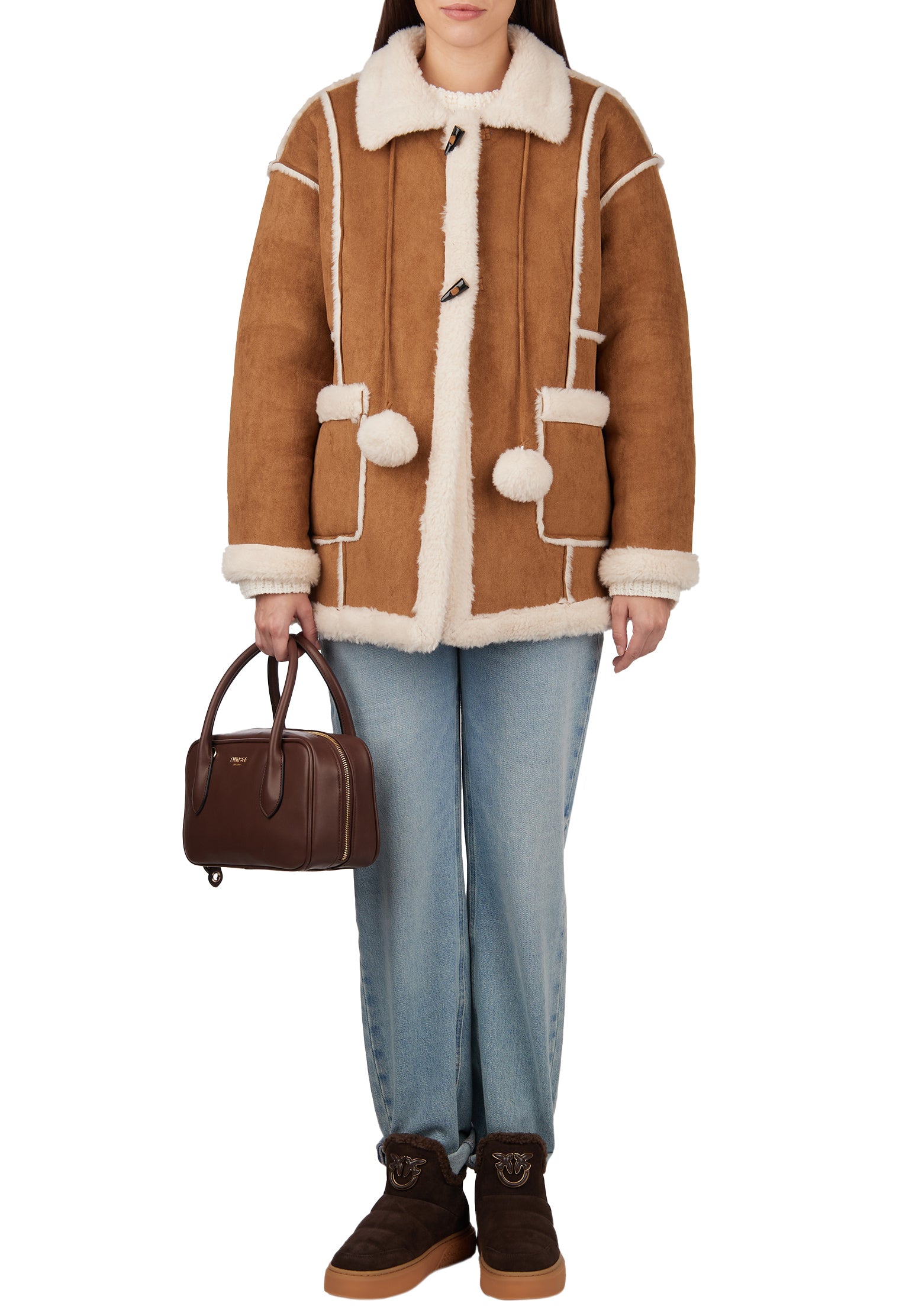 Brown Sfilato sheepskin coat - view 3