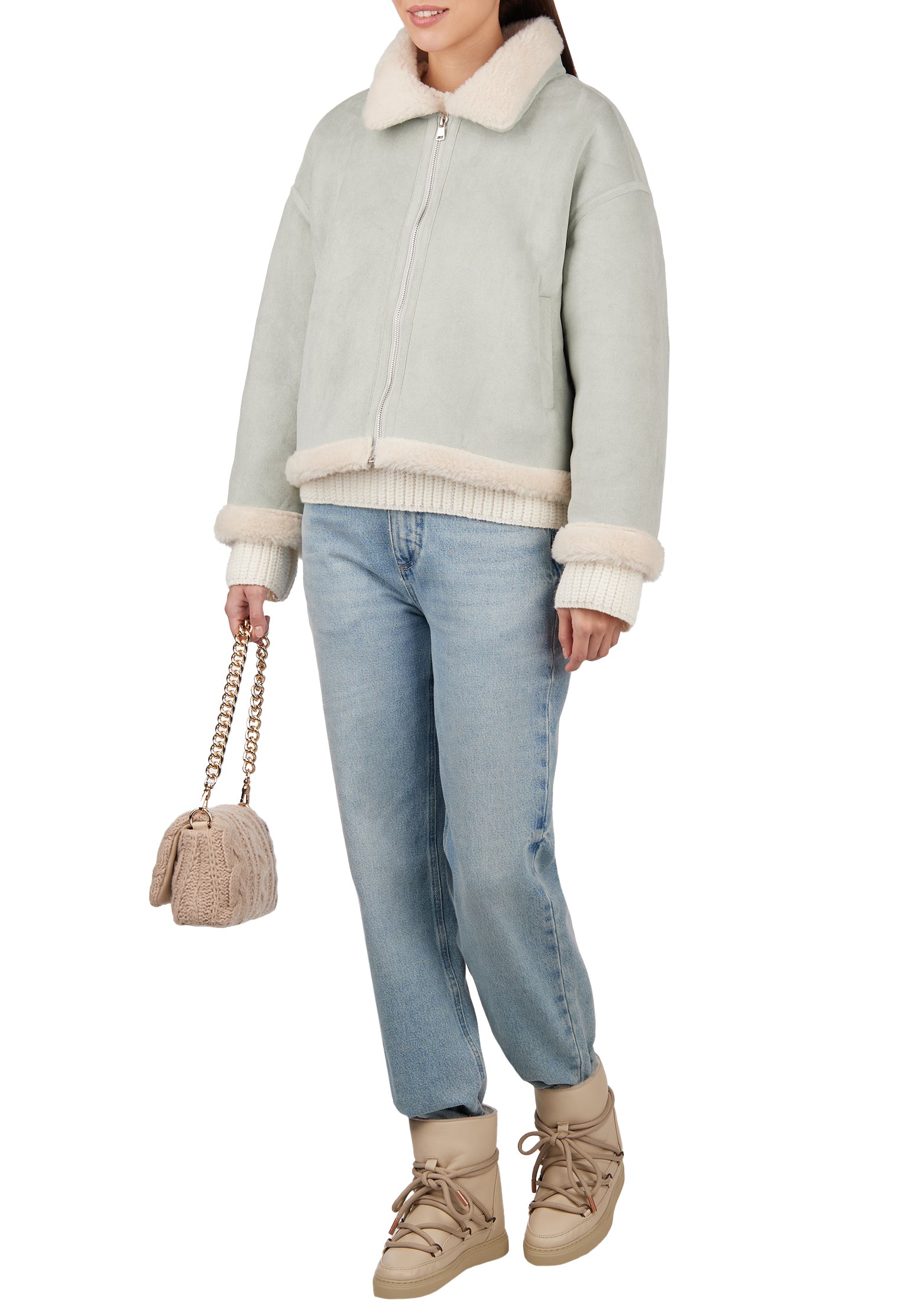 Gray Sfilato sheepskin coat - view 3