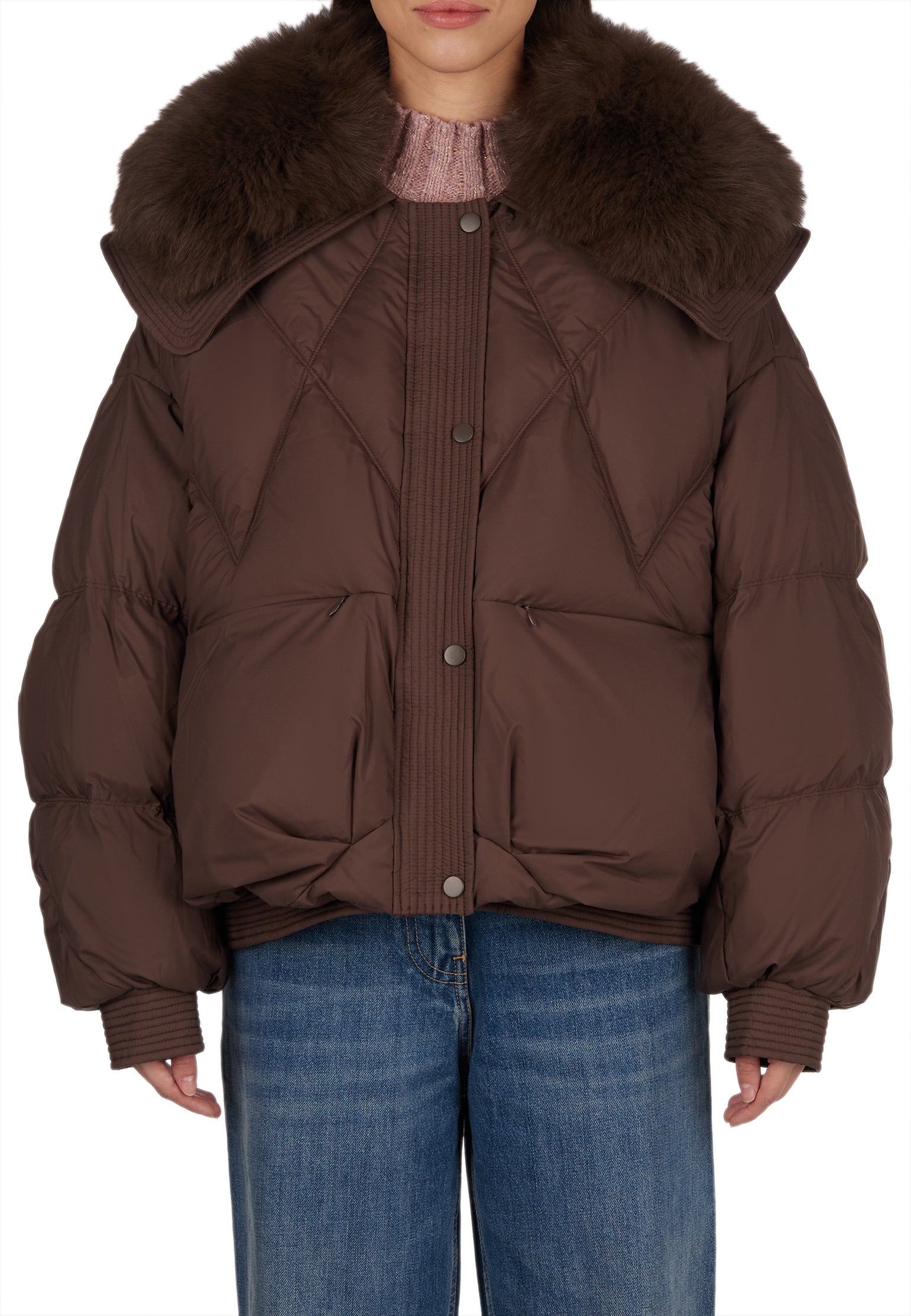 Sfilato Down Jacket CHA726 SMPL — Brown
