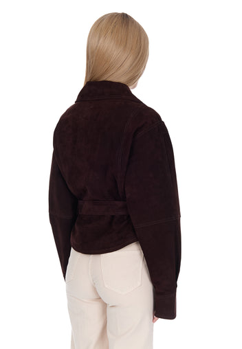 Jesi Suede Jacket — Burgundy