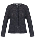 Graphite Open-Knit Button Cardigan - view 1