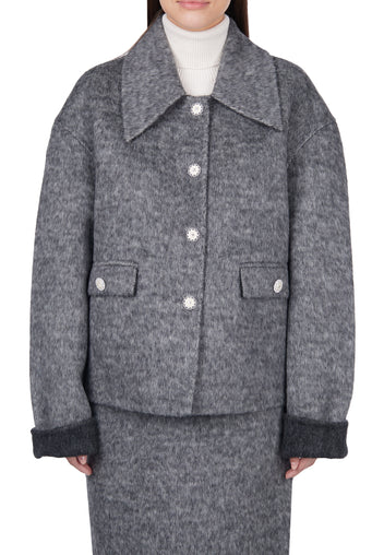 Graphite Cropped Wool Jacket - view 2