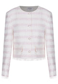 Blush Stripe Cropped Tweed Jacket - view 1