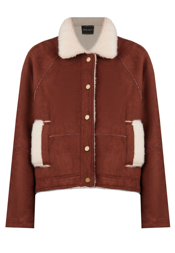 Brown Sfilato sheepskin coat - view 1