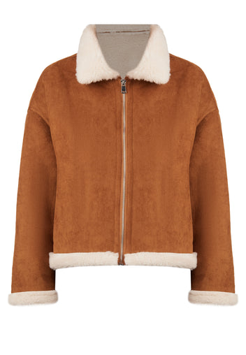 Brown Sfilato sheepskin coat - view 1