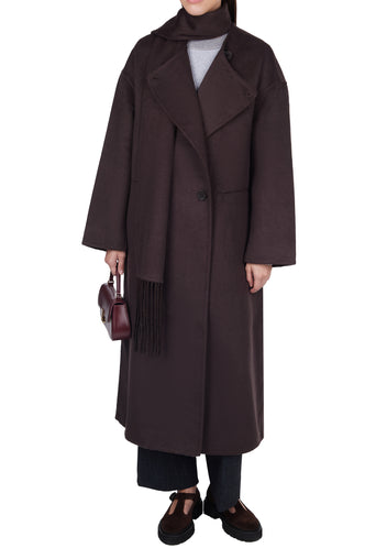 Burgundy Sfilato coat - view 5