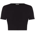 Black Cropped Crewneck T-Shirt - view 1