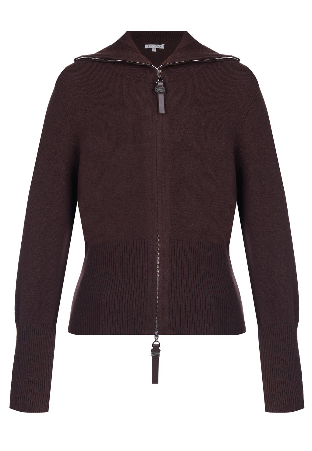 Burgundy Sfilato cardigan - view 1