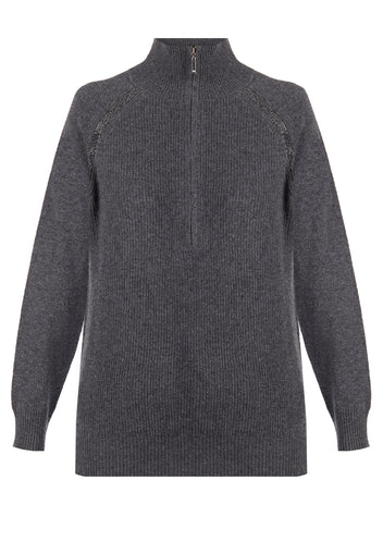 Graphite Half-Zip Knit Pullover - view 1