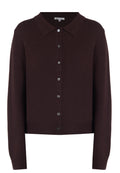 Burgundy Button-Front Knit Cardigan - view 1