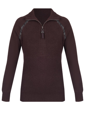 Burgundy Sfilato sweater - view 1